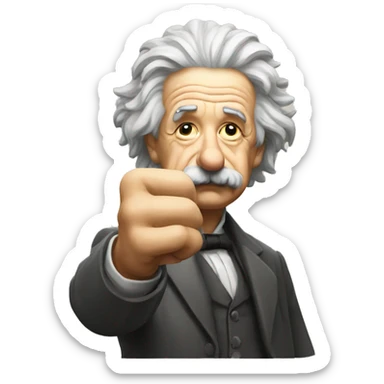 albert einstein lean on hist fist sticker