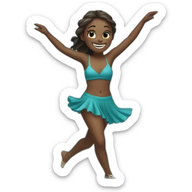Girl dancing on the sea  sticker