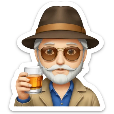 Merlin drinking whisky in the beach sticker