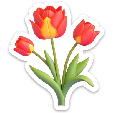 Elegant tulip flower with detailed petals and realistic texture sticker