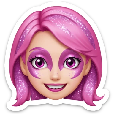 glitter pink girl naughty sticker