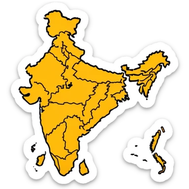 Undevided India map with saffron colour ( akhand Bharat )  sticker