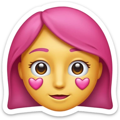 Coração metade rosa escuro e metade branco sticker