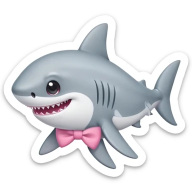 A baby shark with a pink bow sticker