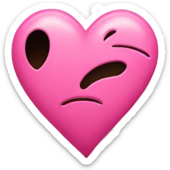 single pink broken heart emoji split down the middle  sticker