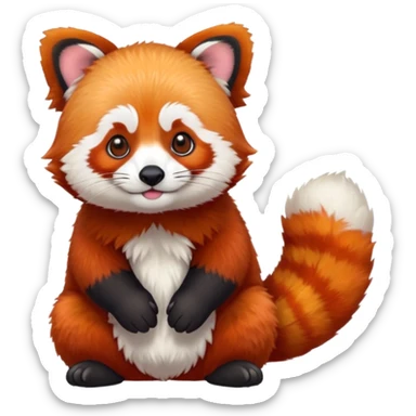 Red Panda 2d bye bye cute sticker