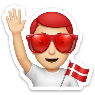 Denmark flag with sunglasses sticker