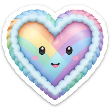 Pastel Rainbow girly heart sticker
