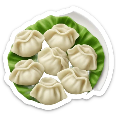 A plate of dumplings sticker