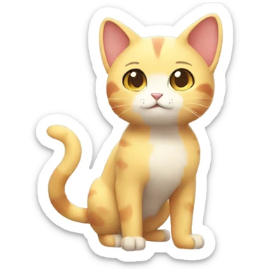 Kawaii Cat-Butterfly-Pokémon-Fakémon Full Body sticker