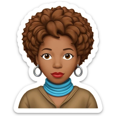 Macy Gray with brown hair sticker