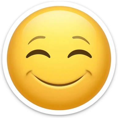 Yellow circle with closed eyes smiling shaking horizontally sticker