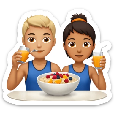 Un deportistas tomando su desayuno sticker