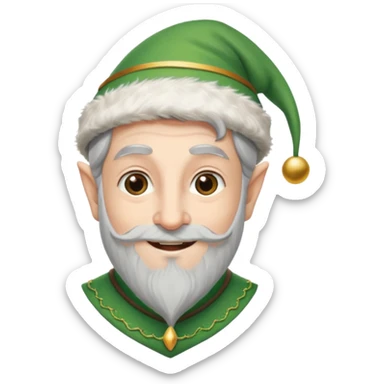 dumbledore smiling and wearing a christmas elf hat sticker