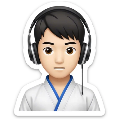 Taekwondo boy with a beats studio pro sticker