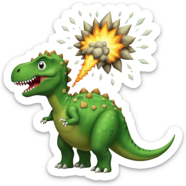 Dinosaur farting out a explosion from his butt sticker
