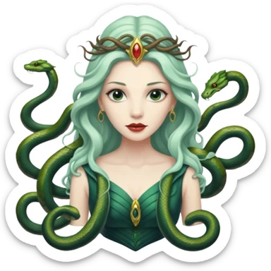 Beautiful Queen Hydra sea witch with seven snake heads sticker