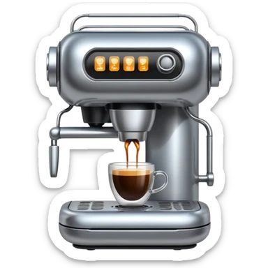 robot coffee machine sticker