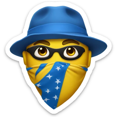  Yellow circle face Gangster with blue bandana  sticker