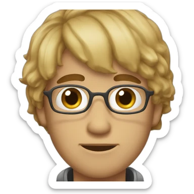 the guy with the bangs to poech sticker