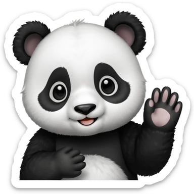 Cute panda cub saying hello  sticker
