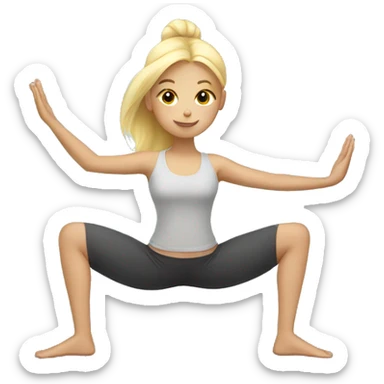 blonde girl doing yoga sticker