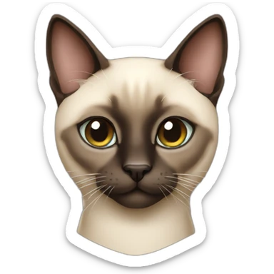 inlove crowned siamese cat face sticker