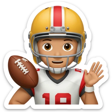 A person playing football on the field sticker