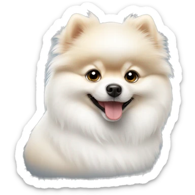 white pomeranian spitz puppy  sticker