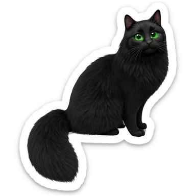 black cat with green eyes sticker