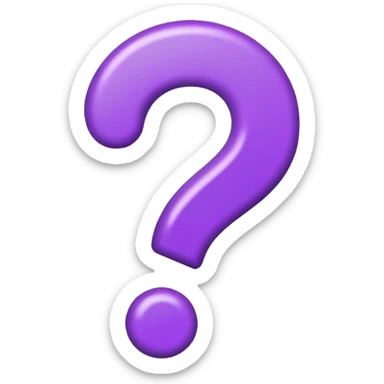 Purple question mark that is the normal emoji size and can we used on social media sticker