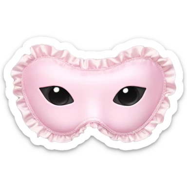 Light pink Frilly satin sleep mask without eyes sticker