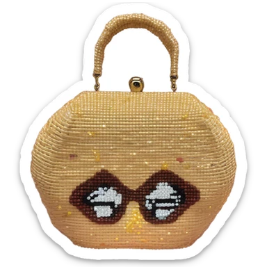 Golden Girls Purse Vintage Style Sophia Petrillo Bag Beaded Rattan Wicker sticker