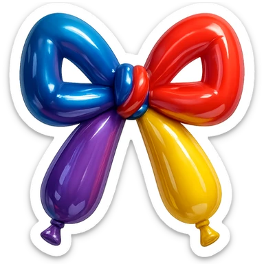 gothic bow, balloon style sticker