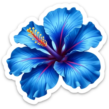 Blue hibiscus flower sticker
