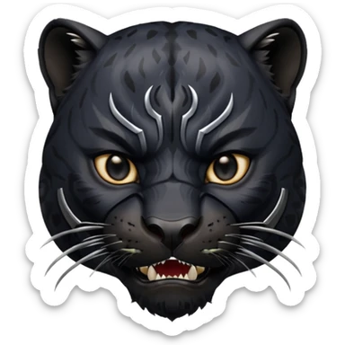 Black panther aggressive just the face sticker