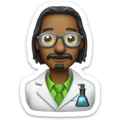 scientist looking like snoop dogg using laser and microscope sticker