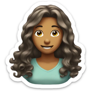 Girl flipping hair smirk sticker