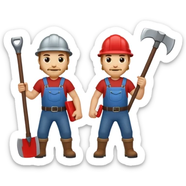 men with axes sticker