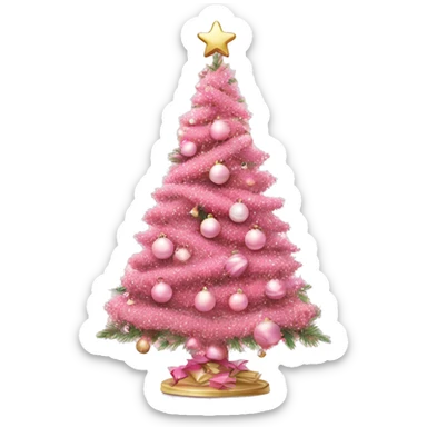 Beautifully decorated pink Christmas tree ￼ sticker