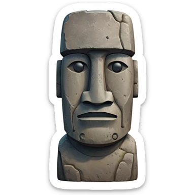 Moai Emoji With the rock face sticker