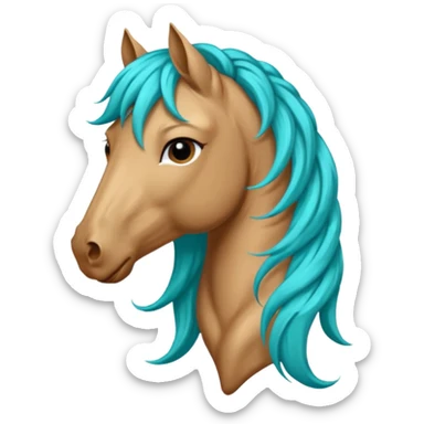 horse head with turquoise hair sticker
