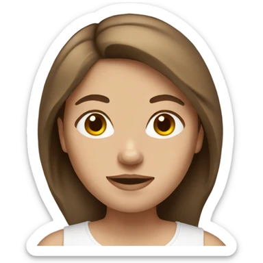 Lady with Brown Hair, light Skin, Body with Definition   sticker