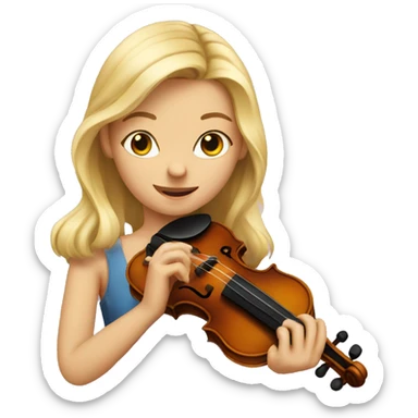 blond girl playing a violin sticker