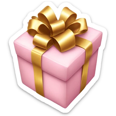 Light pink present with gold bow sticker