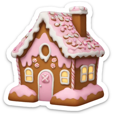 Light pink  gingerbread house sticker