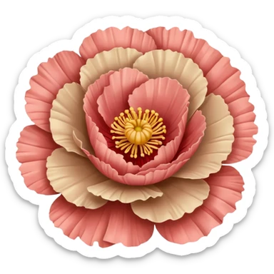 Carnation poppy beige light rose sticker