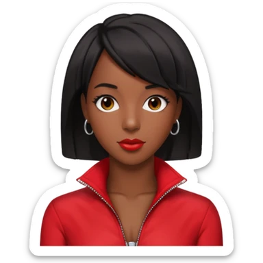 Kelly Rowland black short hair, red outfit sticker