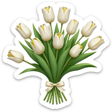 white tulip bouquet  sticker