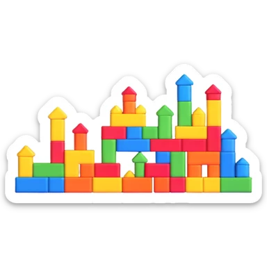 colorful building blocks for children sticker